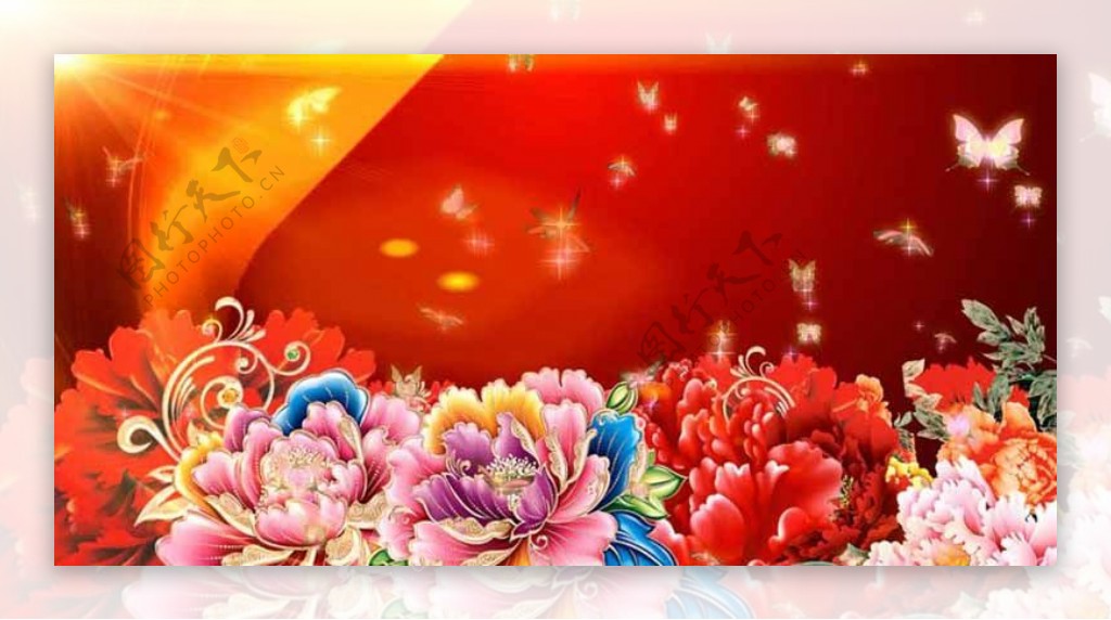 中国风喜庆新春节日舞台背景视频素材