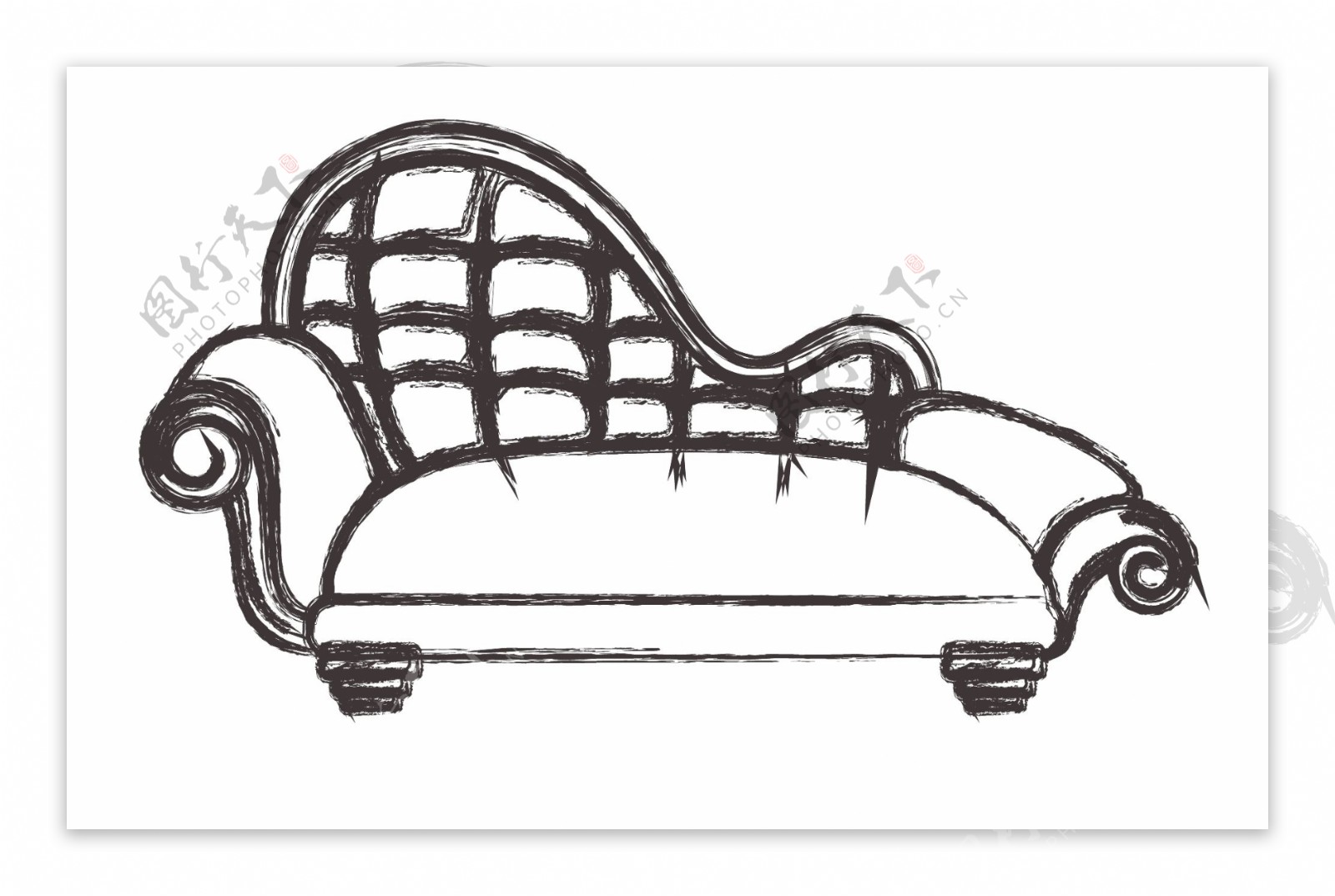 复古的沙发设计草图