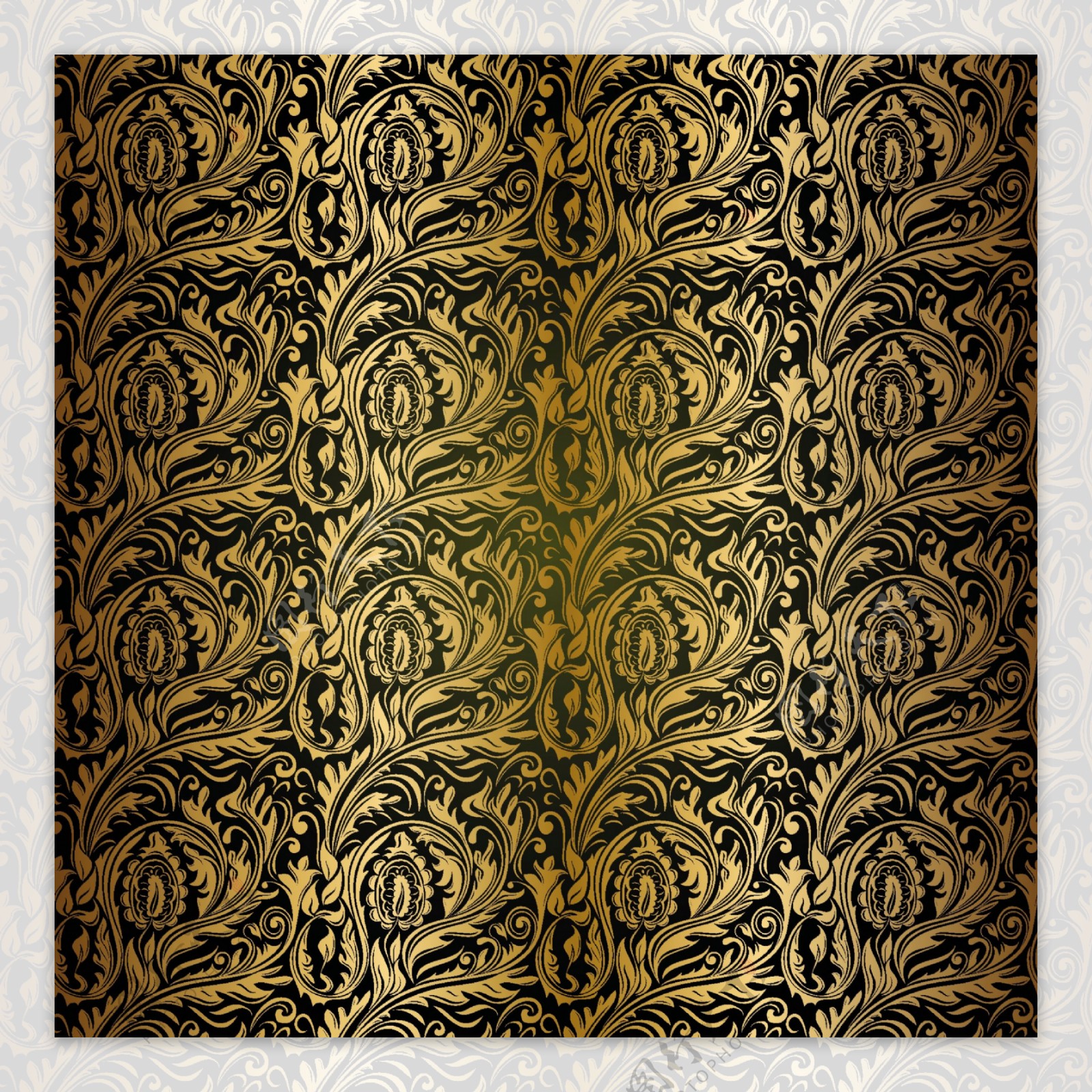 欧式金色花纹无缝古典花纹图片