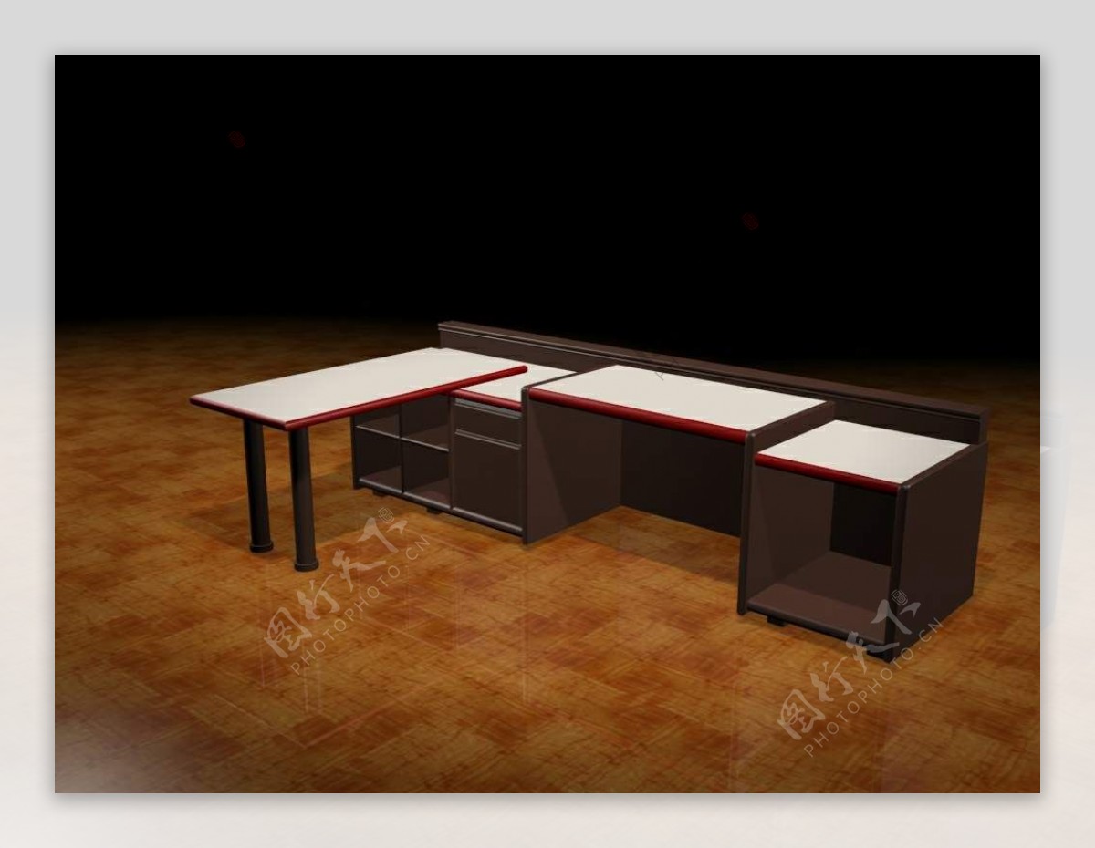 办公家具办公桌3d模型办公桌227