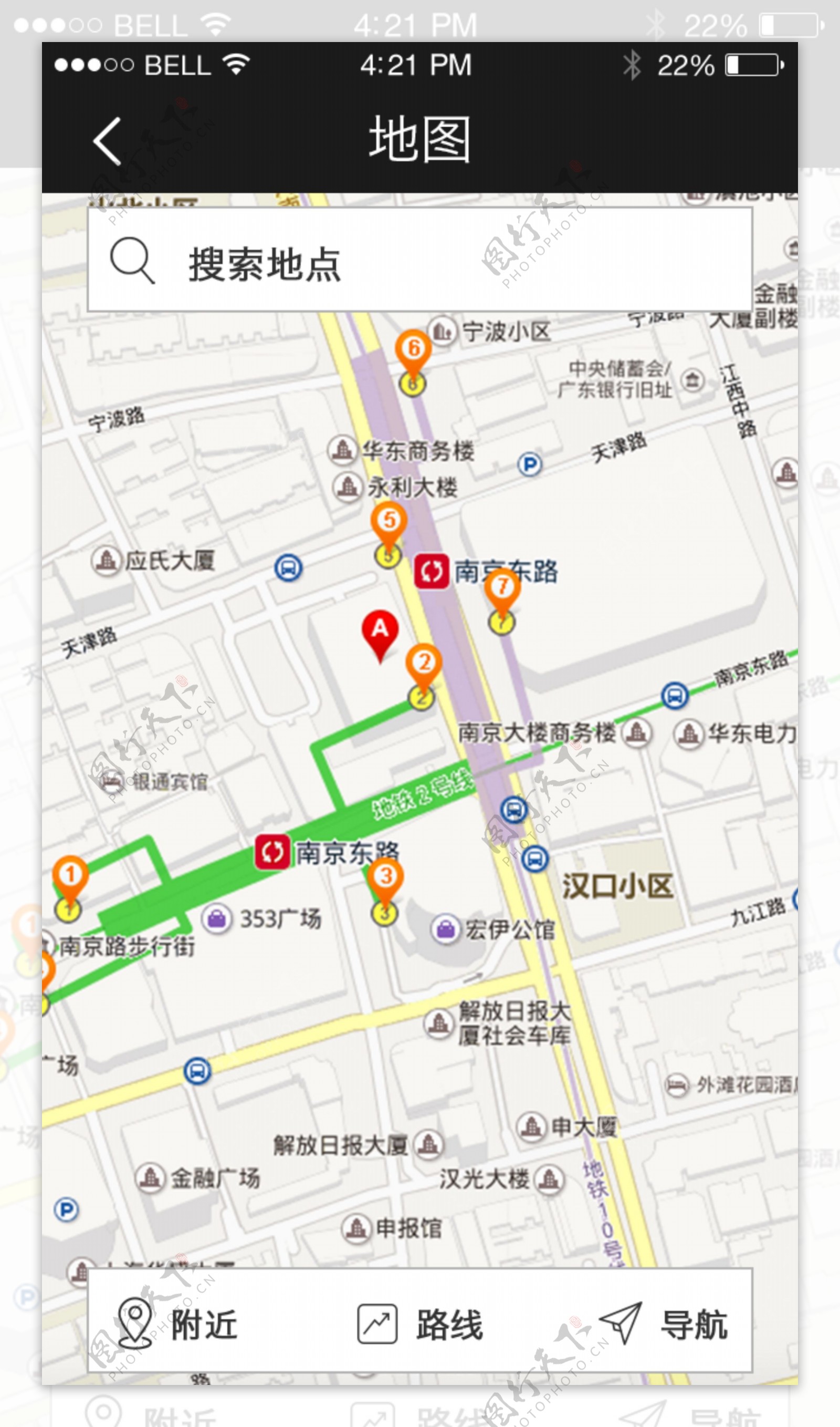 手机移动端APP界面设计酒店预定系统地图