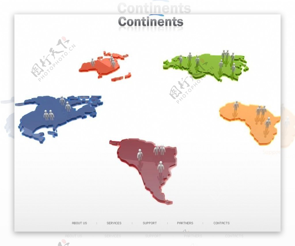 五彩地图导航网页动画模板