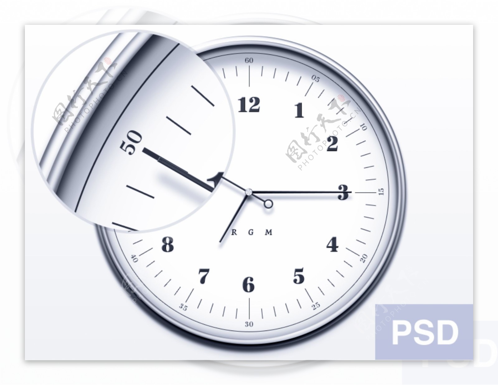 优雅简单时钟PSD素材