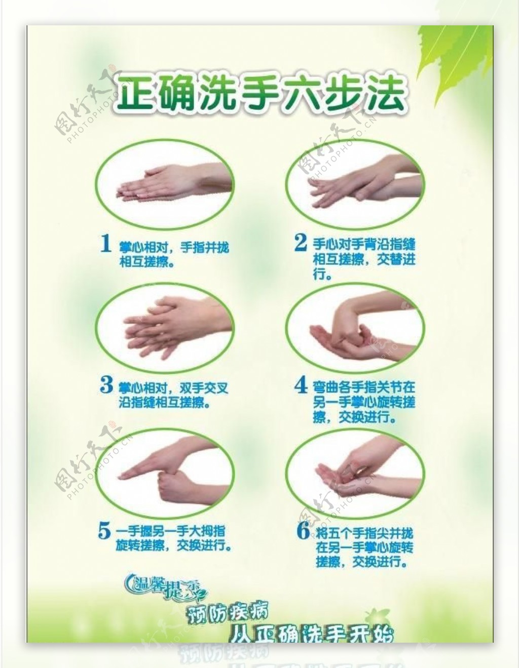 正确洗手六步法图片