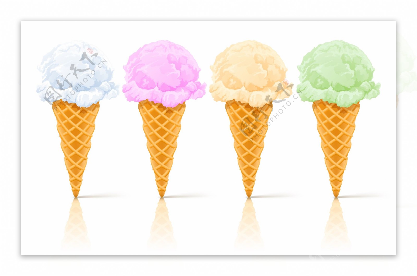 夏日甜筒冰淇冰棍素材图片