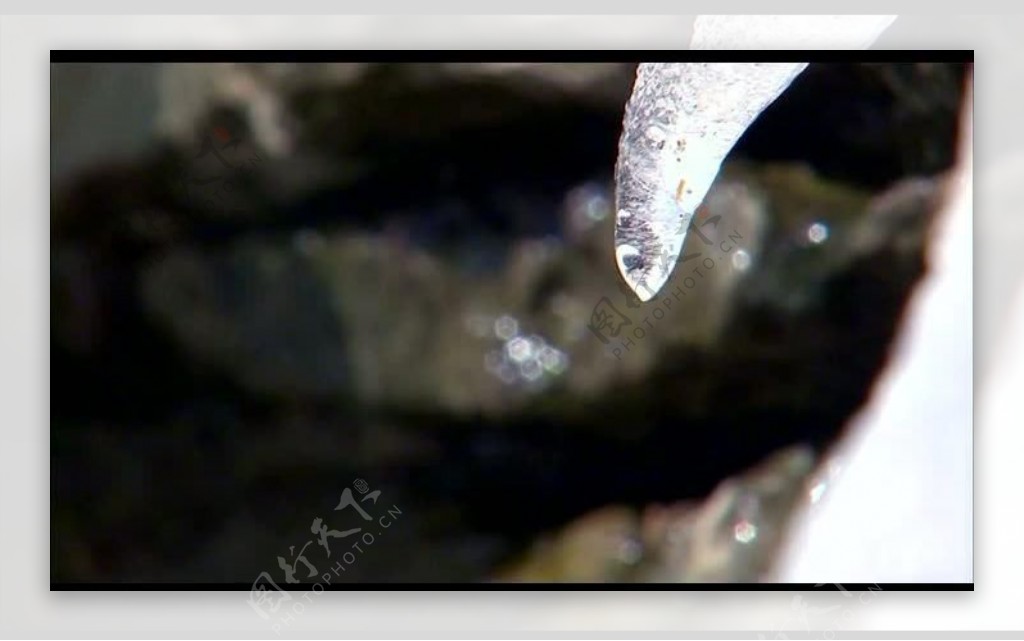 冰雪融化水滴视频素材图片