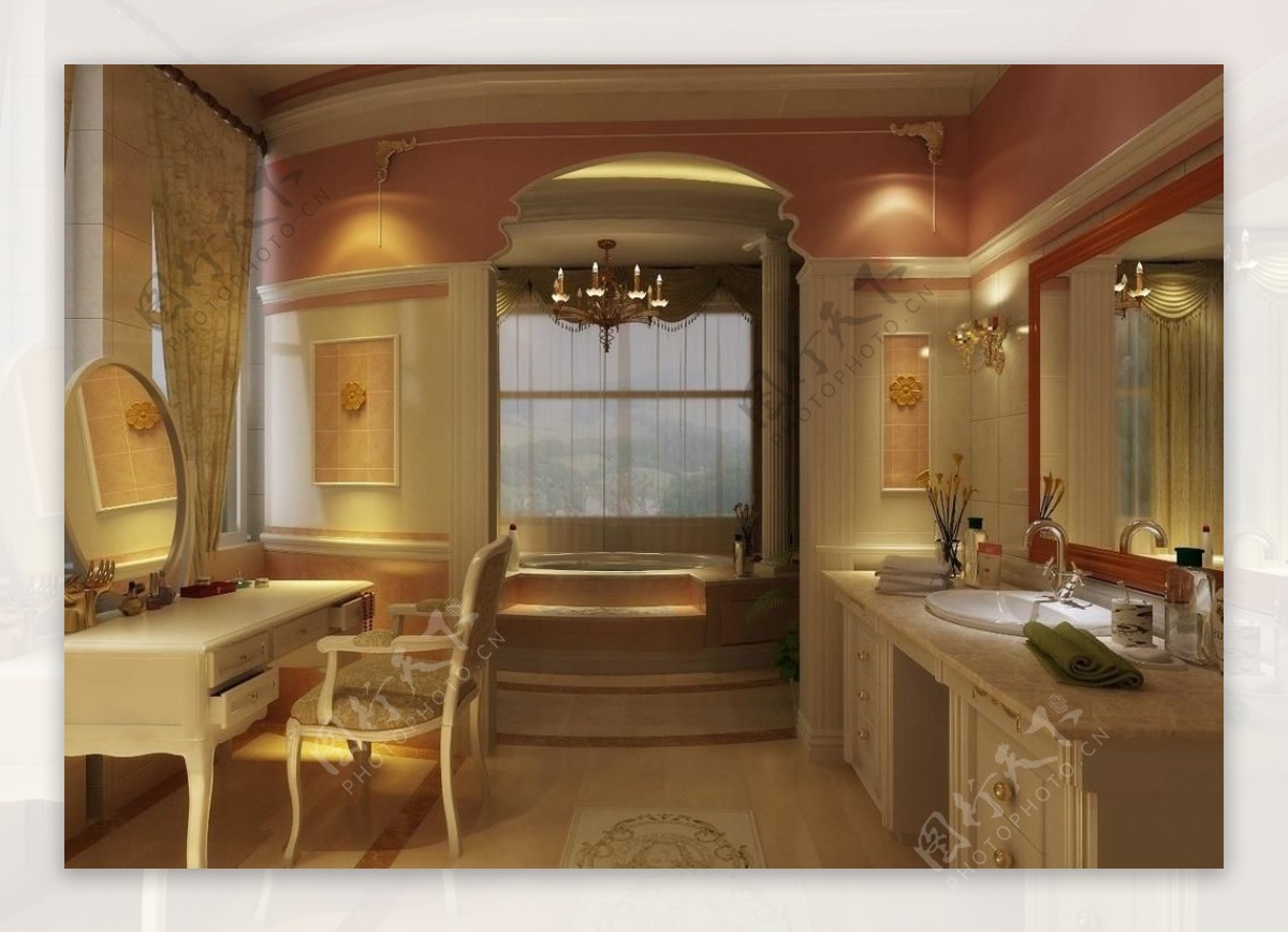 欧式浴室室内源文件图片