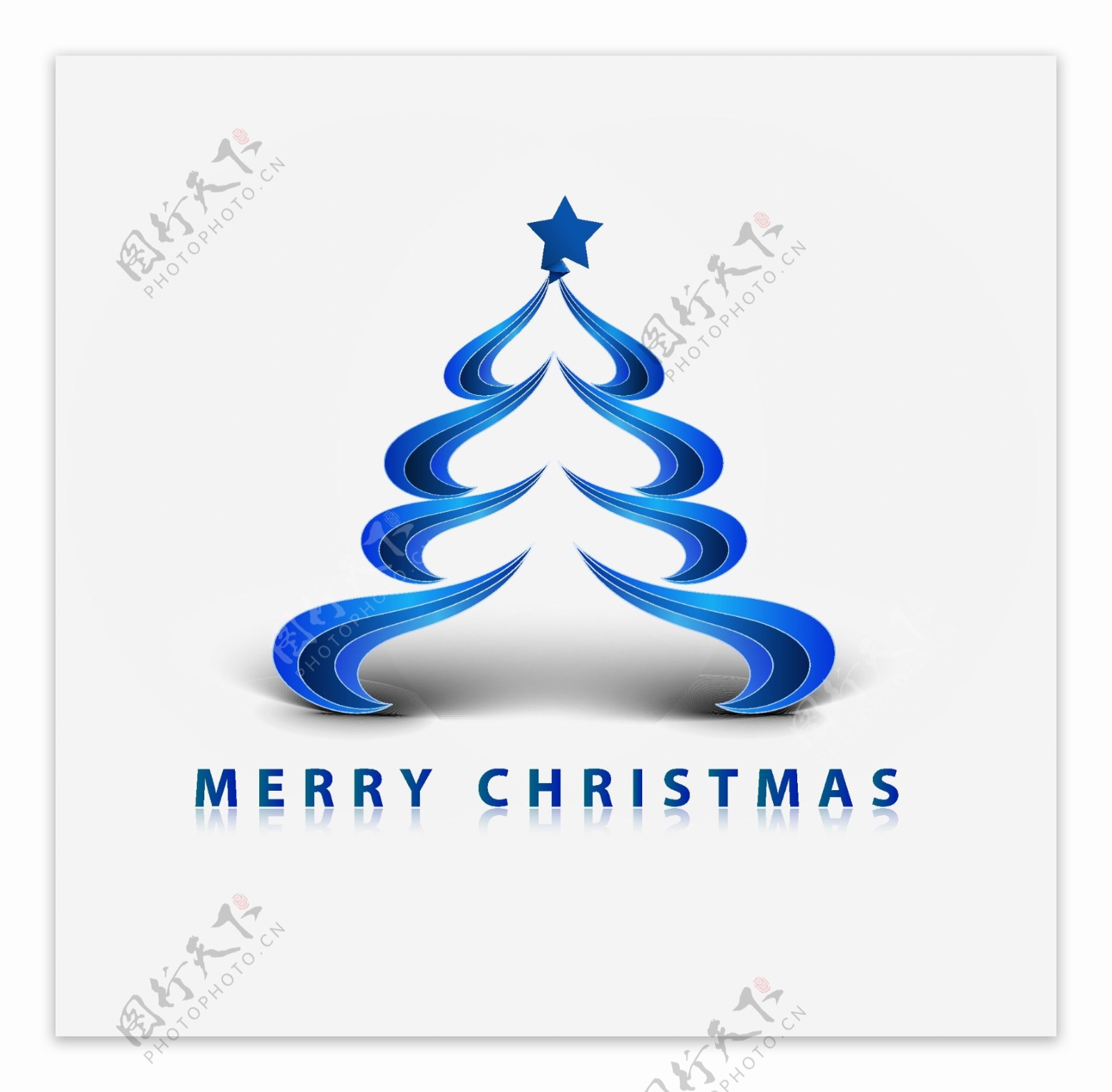 蓝色彩条圣诞树