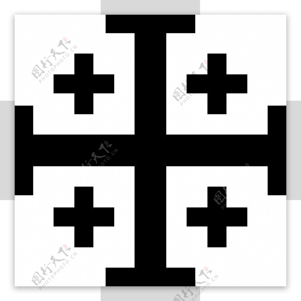 耶路撒冷十字交叉有效或十字交叉一个传统的纹章的剪辑艺术符号