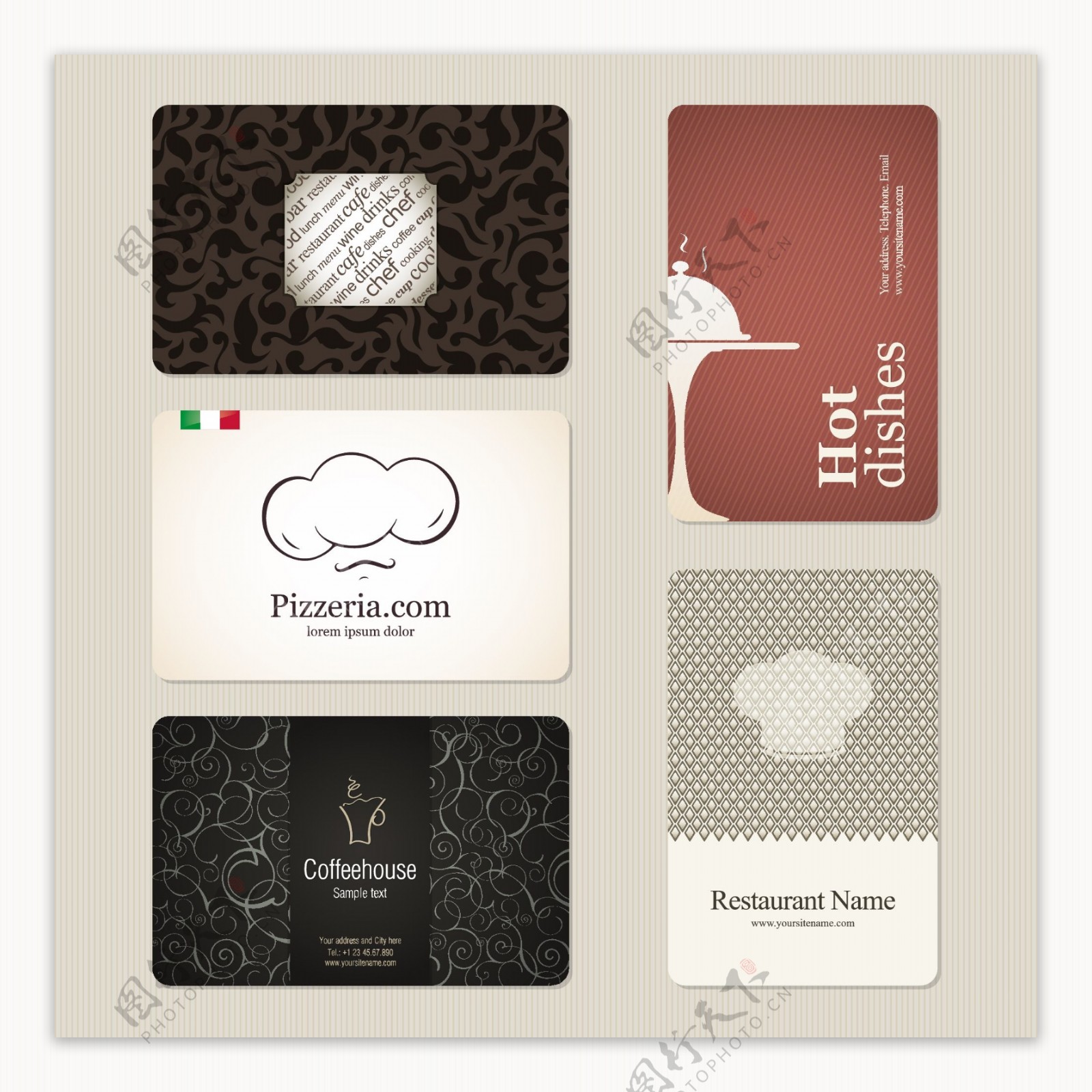 欧式花纹咖啡厅菜单封面设计图片