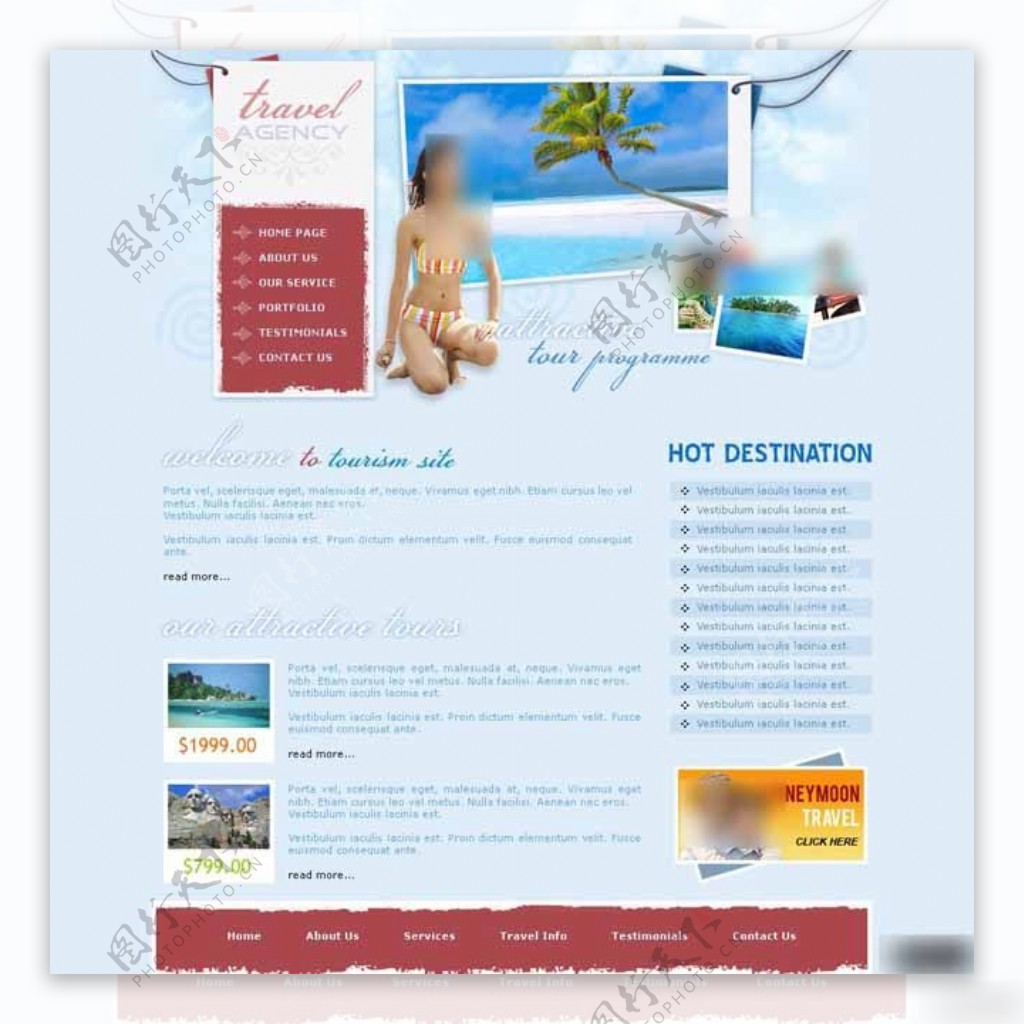 国际旅行信息动态网页模板