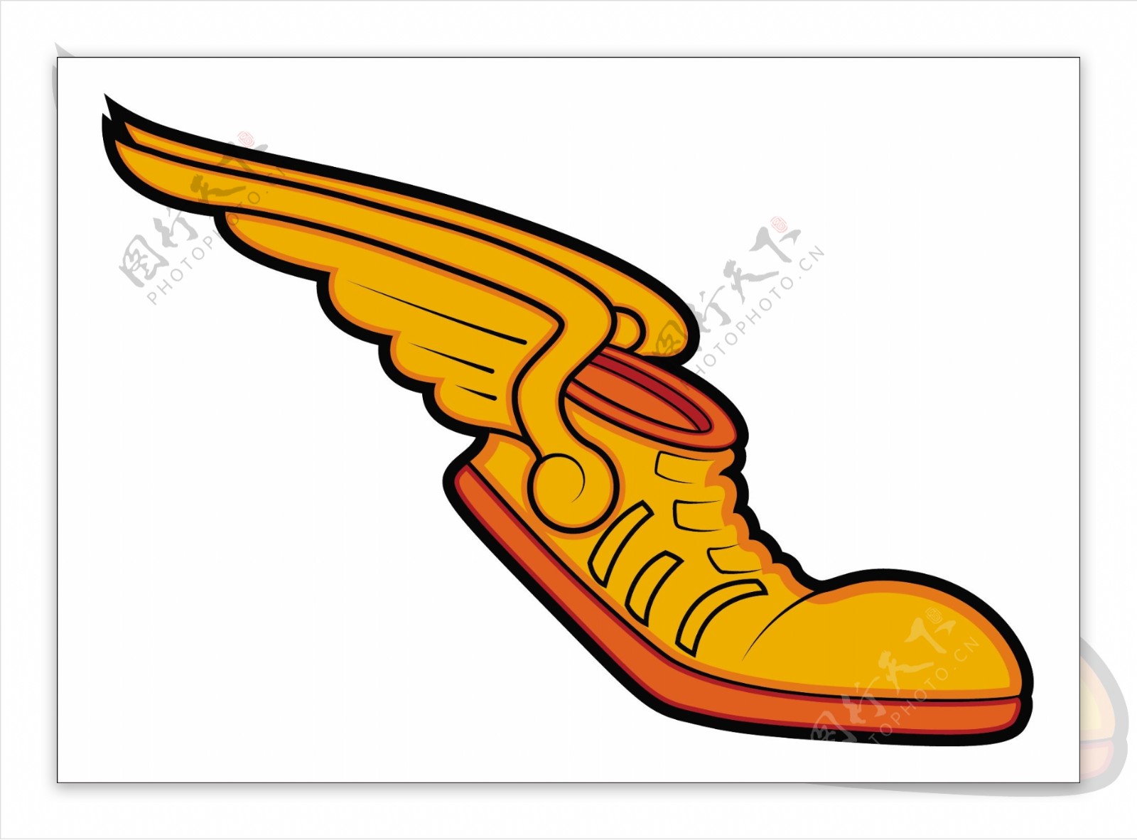 吉祥物设计的飞行鞋复古纹身