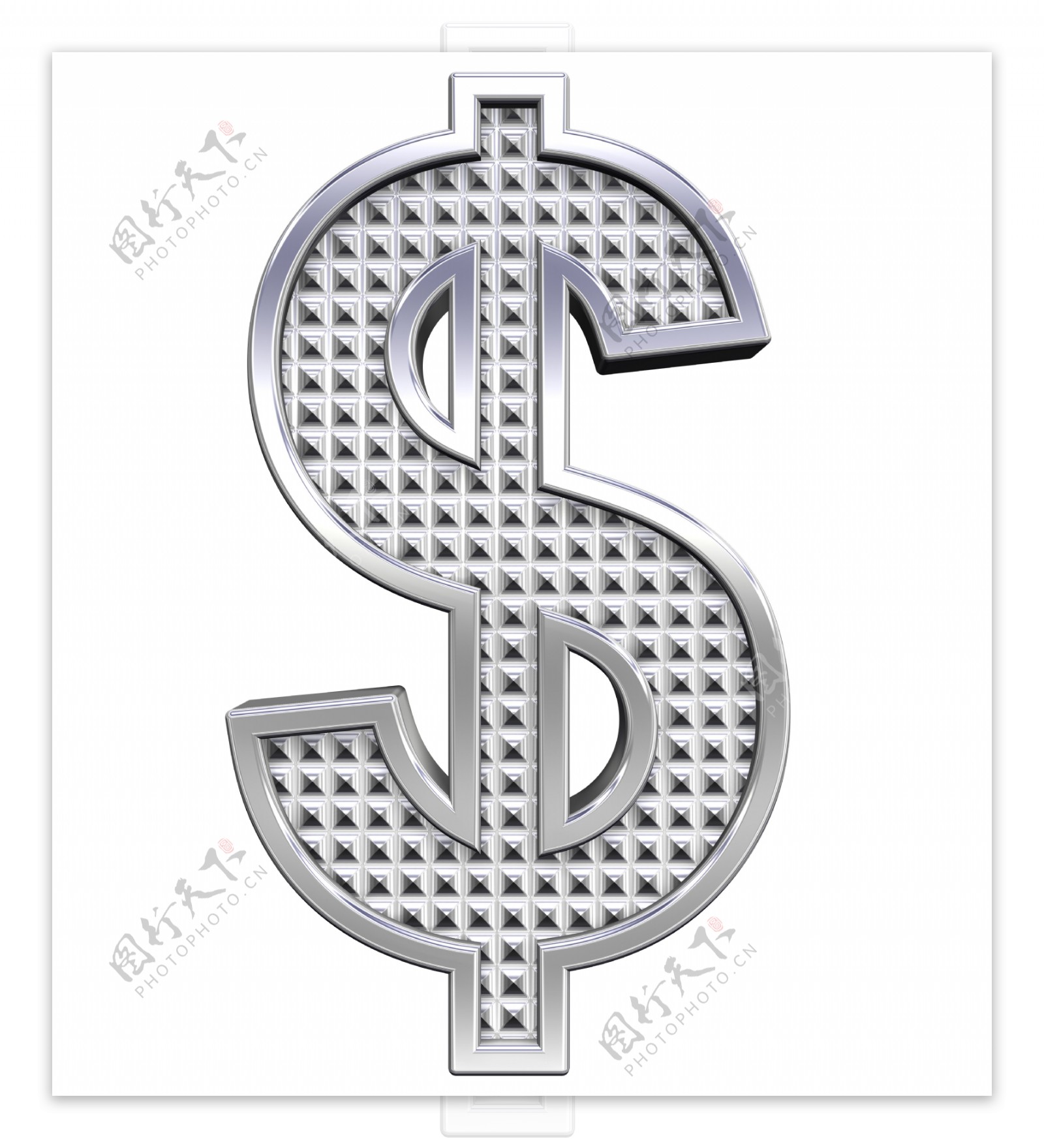 美元符号从滚镀铬字母集