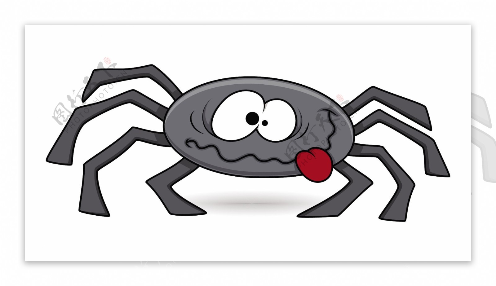 有趣的万圣节卡通插画矢量哑蜘蛛
