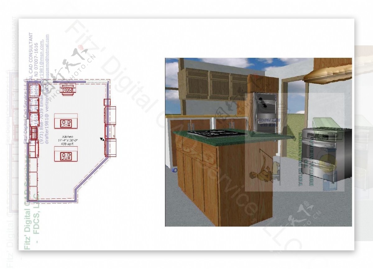 初步的厨房布局和框架