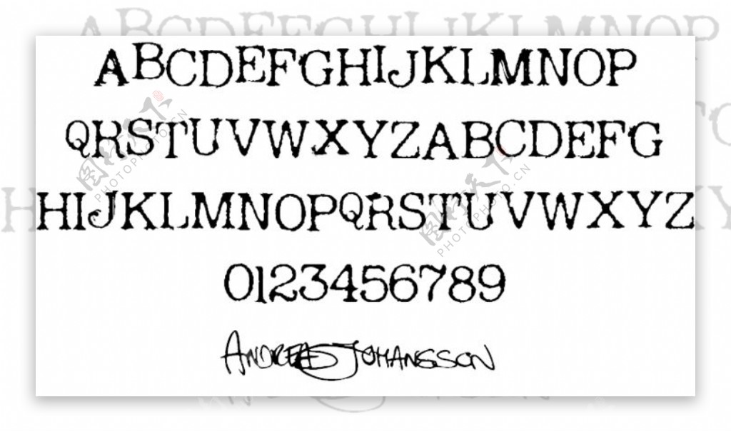 安德烈亚斯的打字机字体