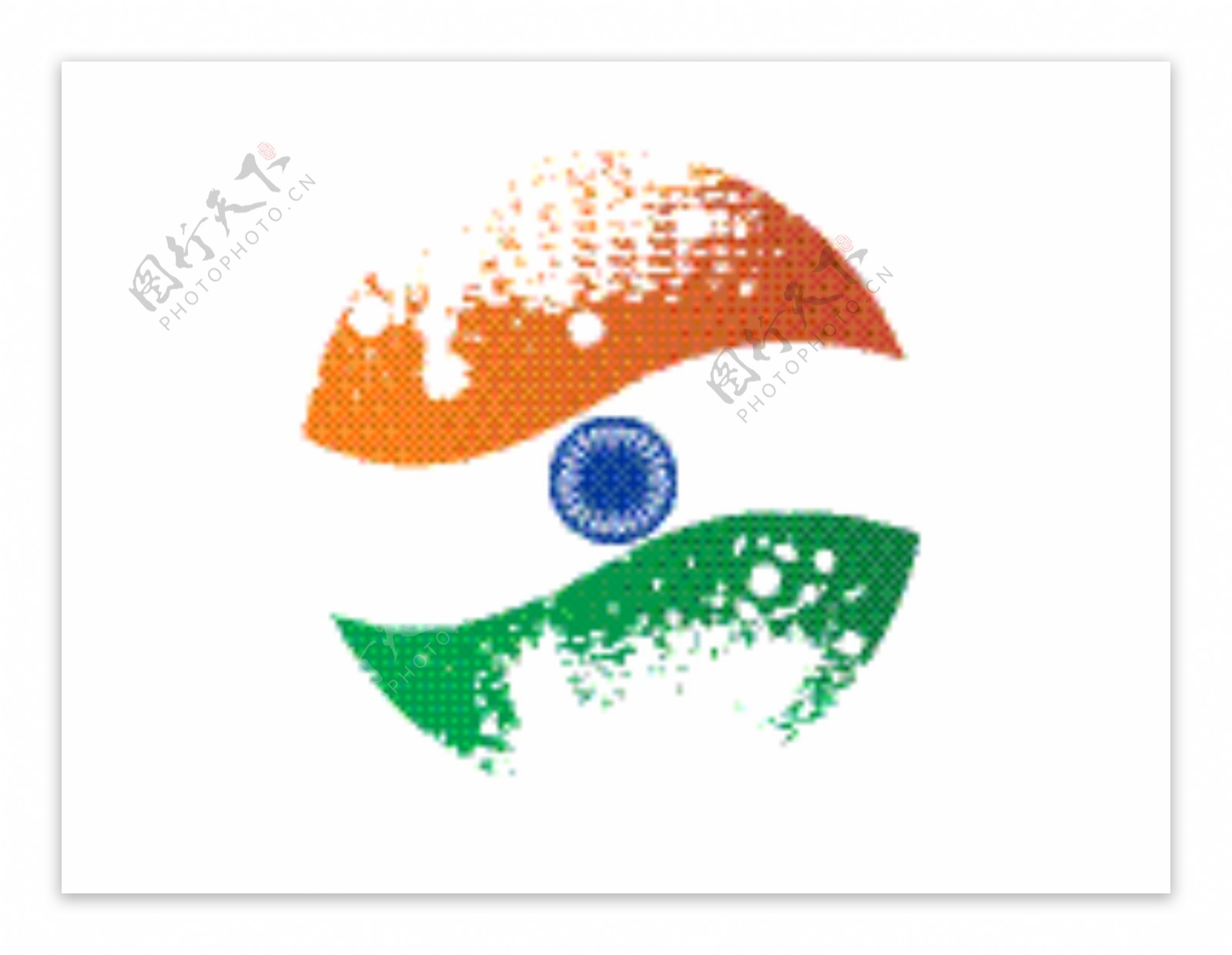 在印度国旗颜色的蹩脚的按钮