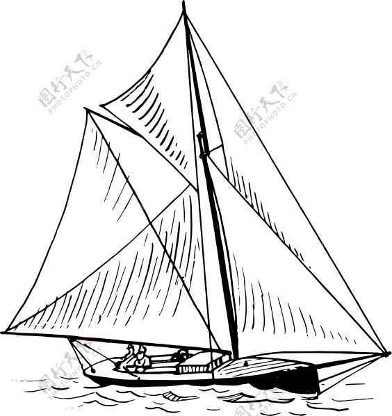 单桅帆船船剪贴画