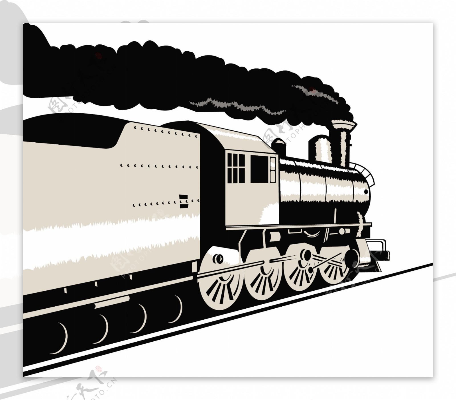 老式蒸汽火车机车