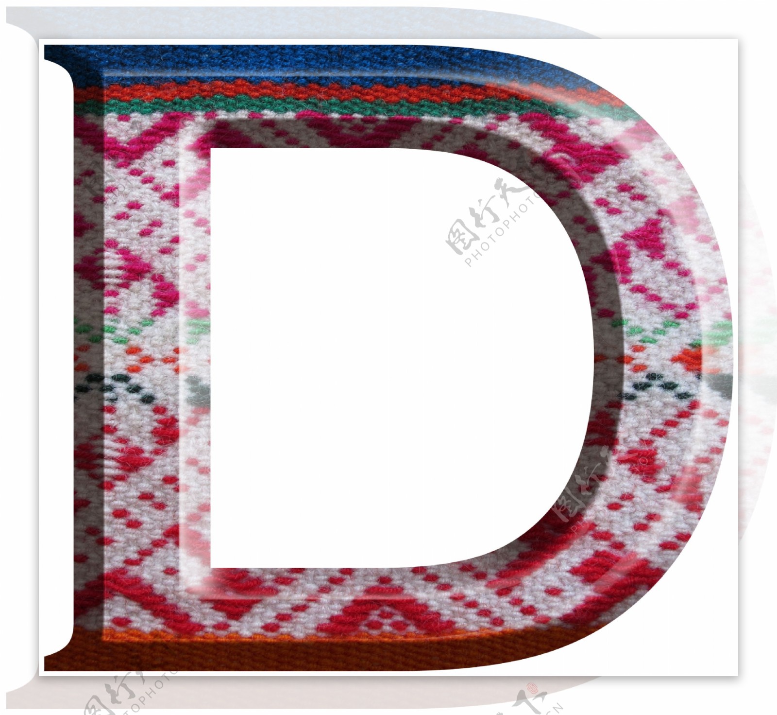 字母D手工制作的羊毛织物