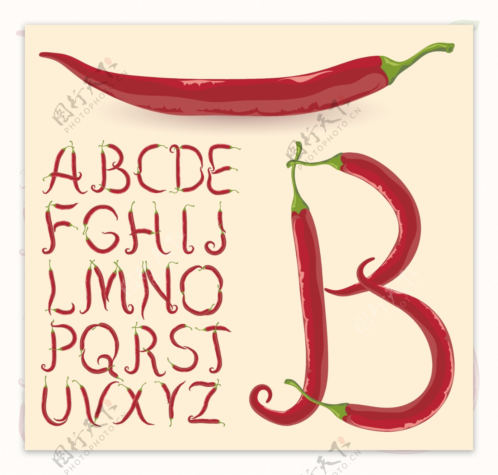 辣椒字母设计图片