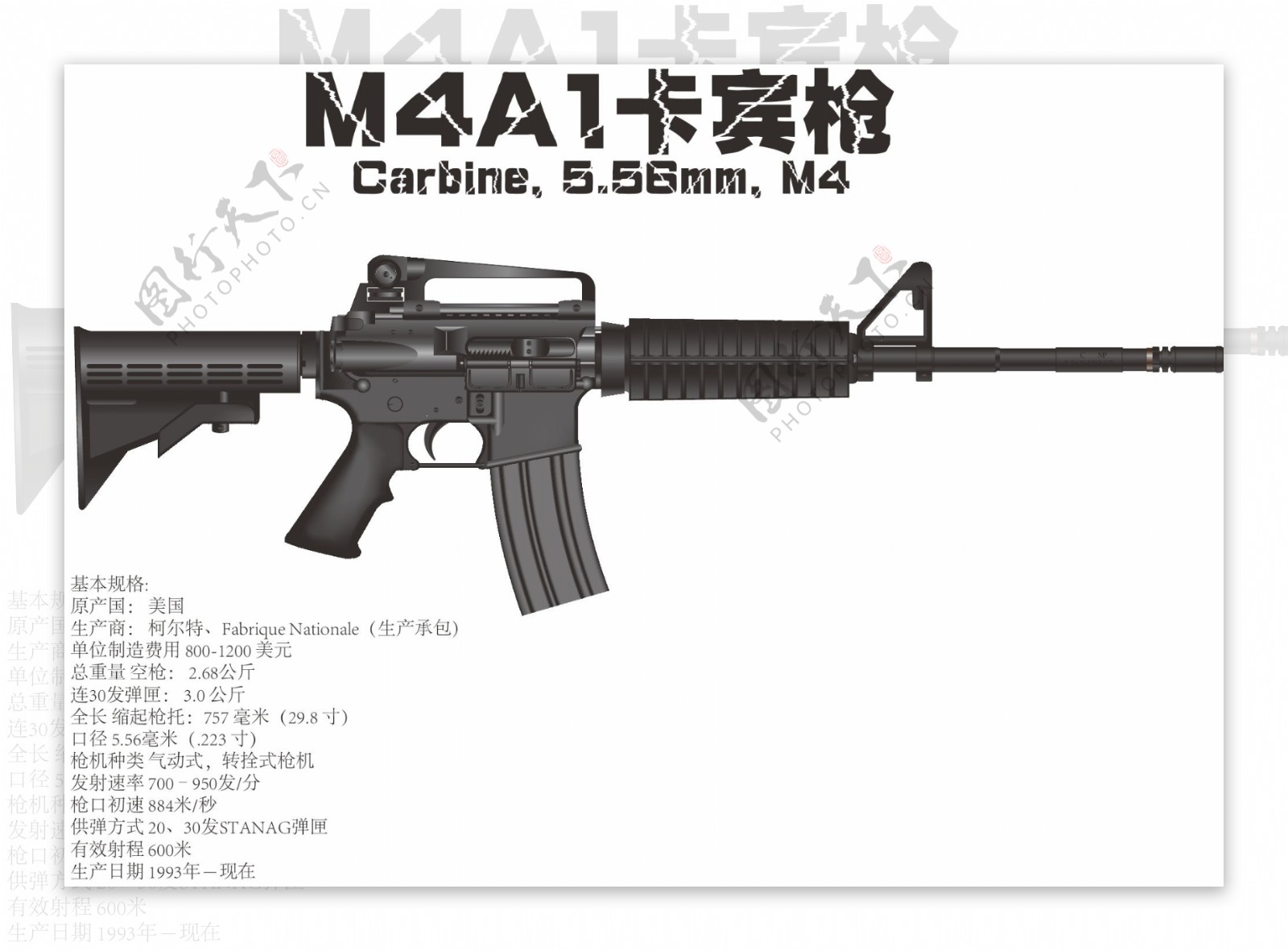 美国M4突击步枪图片
