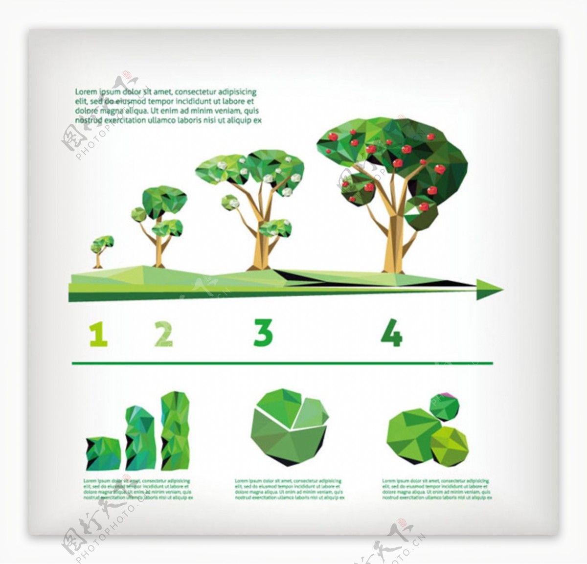 绿色柱状图图标图片