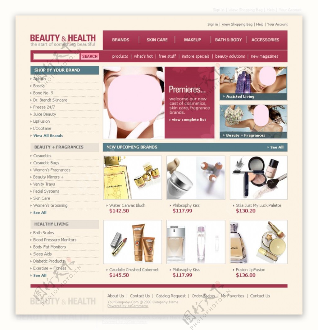 美容化妆行业网站网页图片