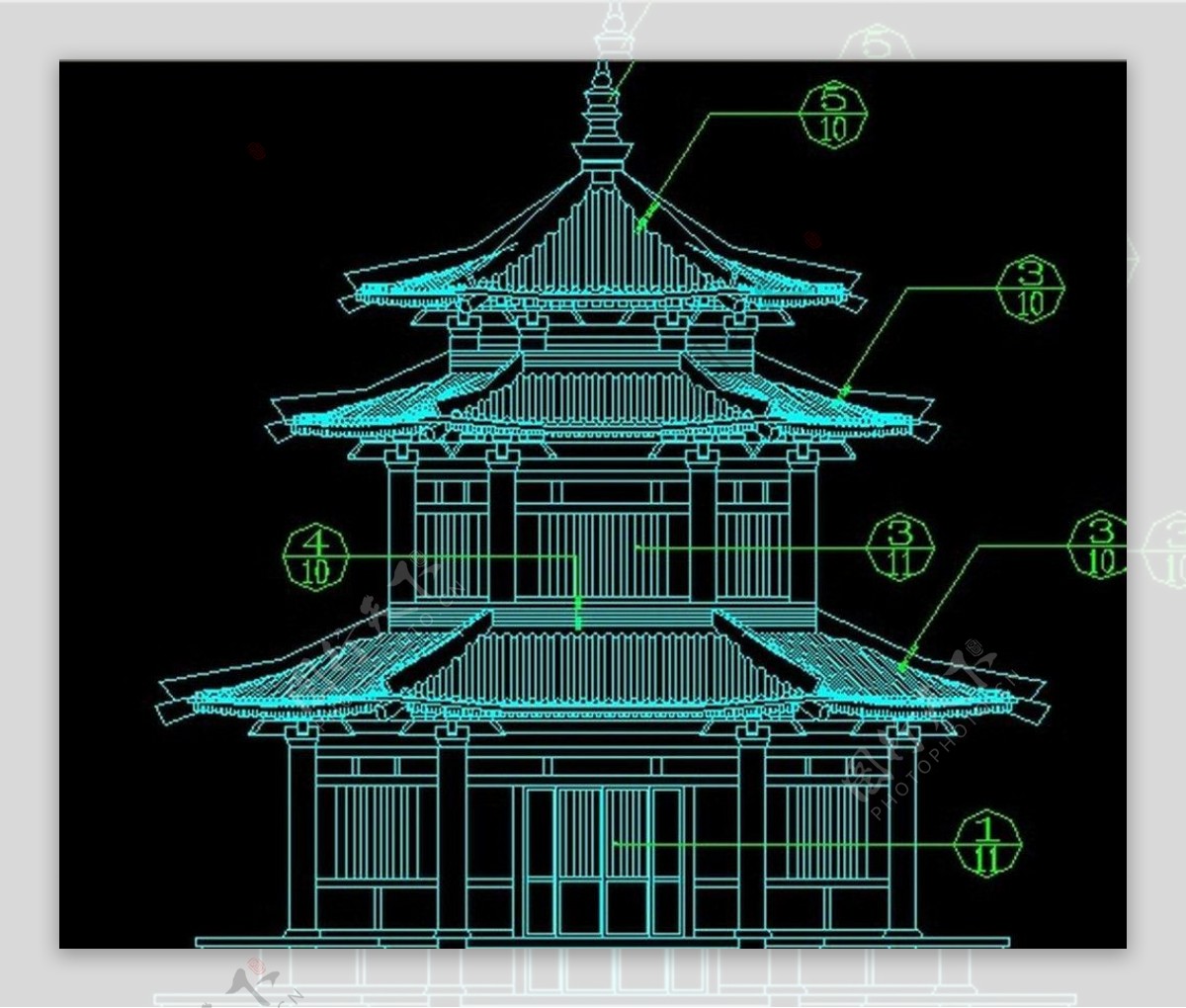 仿唐紫云阁施工图图片