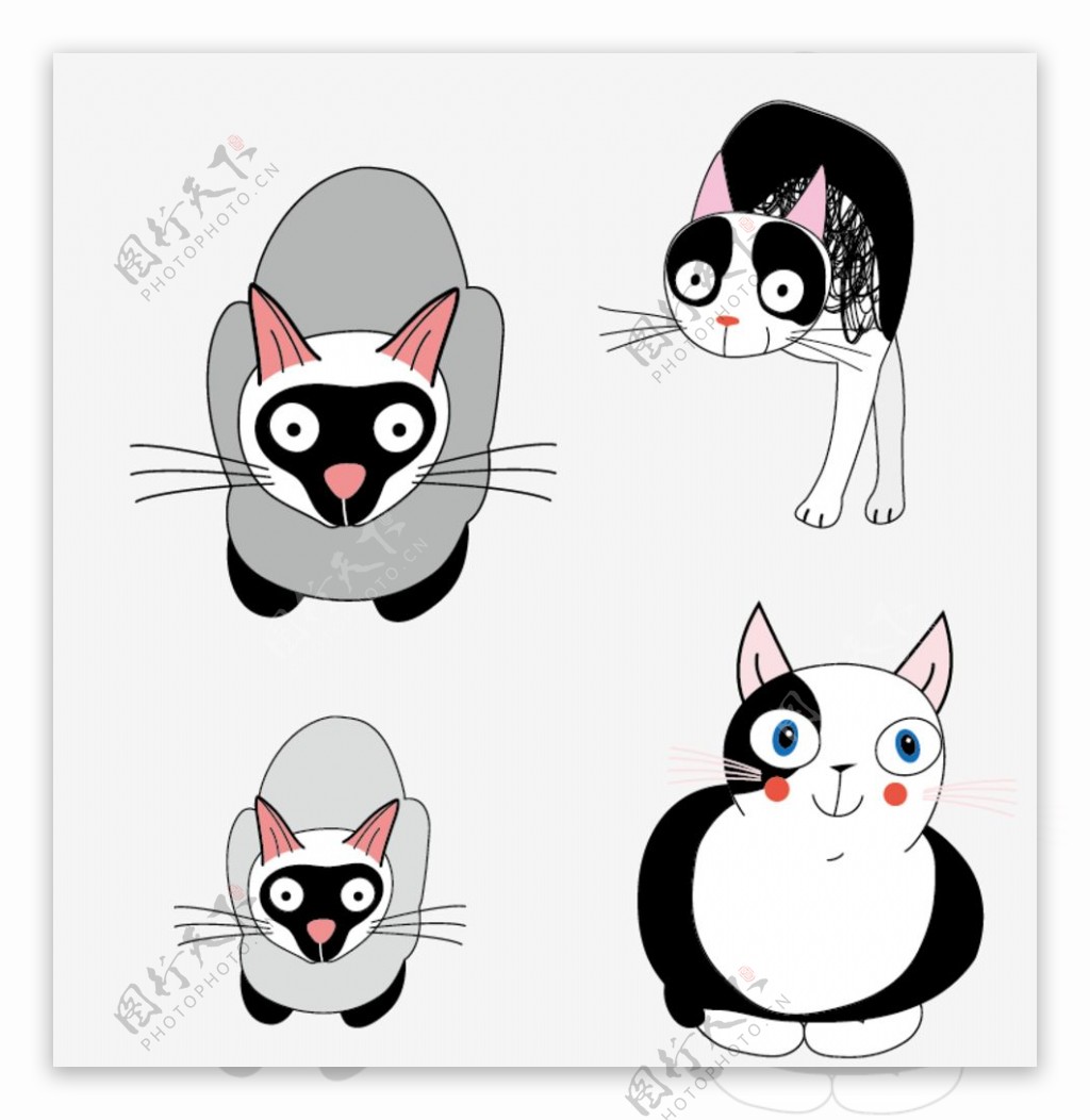 小黑猫设计图片_动漫卡通_插画绘画-图行天下素材网