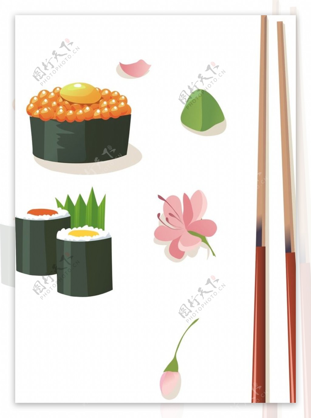 矢量筷子寿司图片