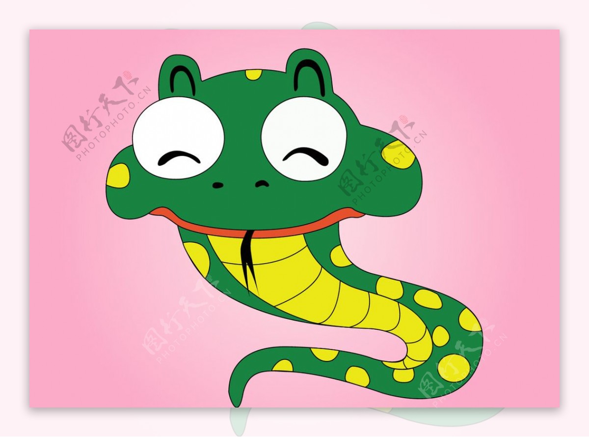 绿色卡通蛇图片
