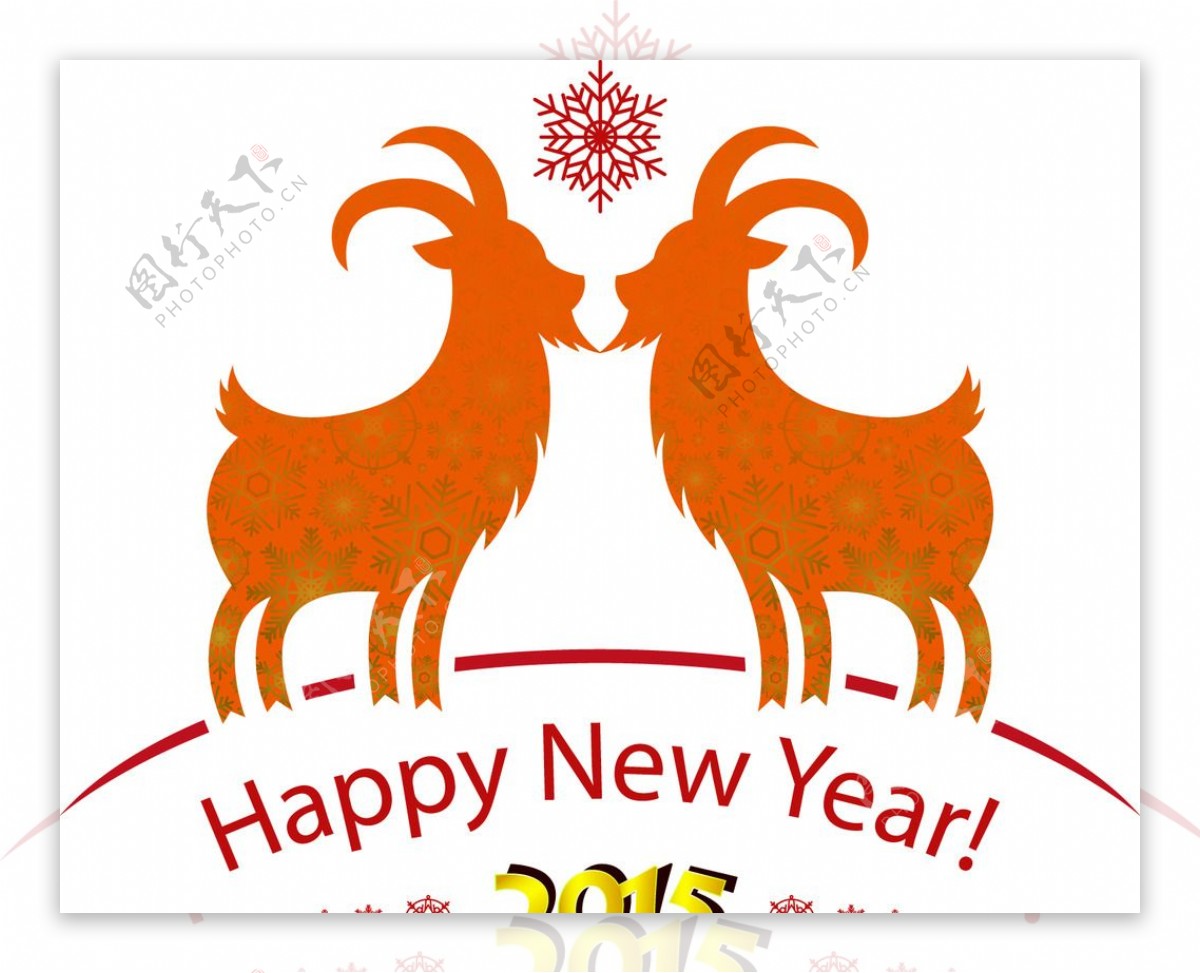 2015山羊新年矢量图片