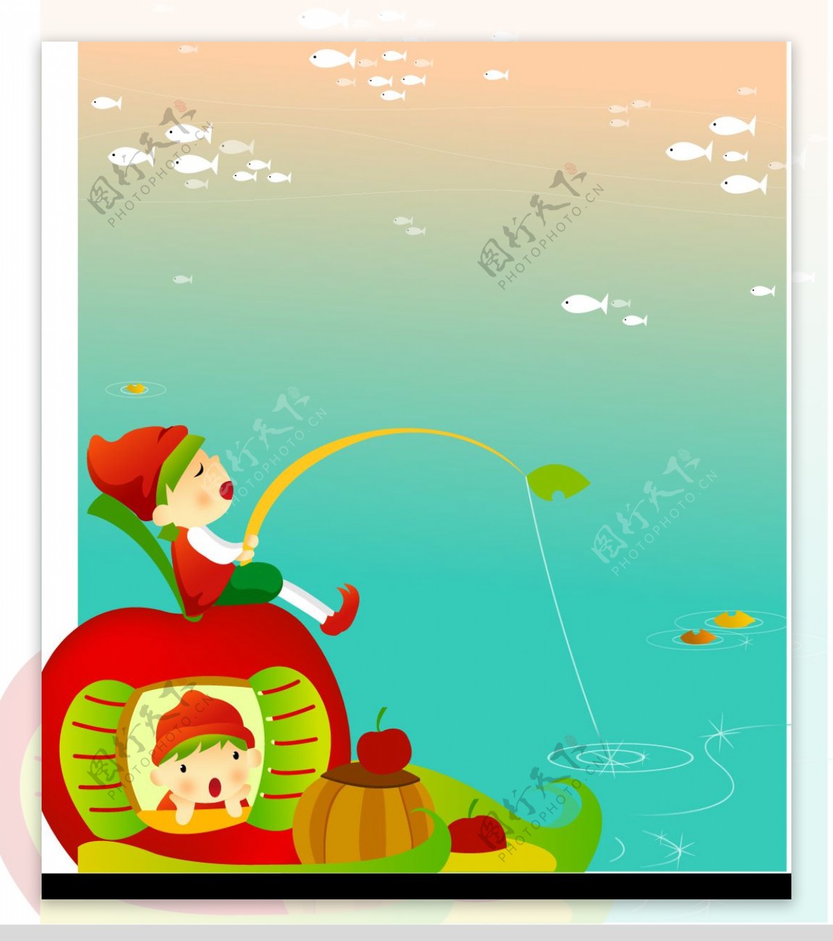 钓鱼可爱儿童图片