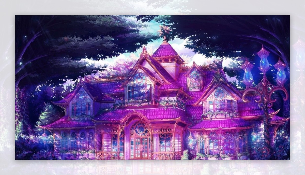 紫色房子图片