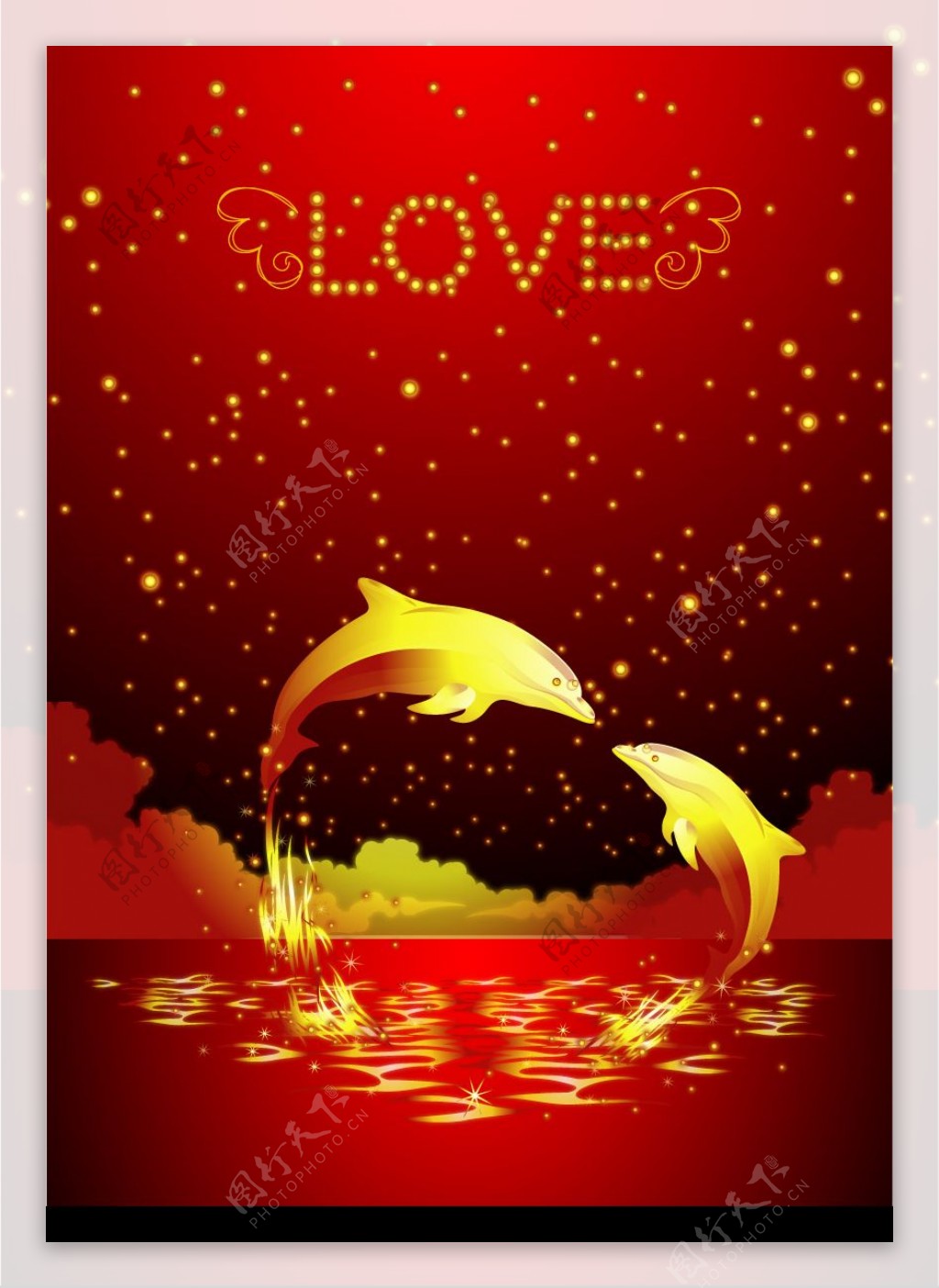 金色海豚LOVE图片