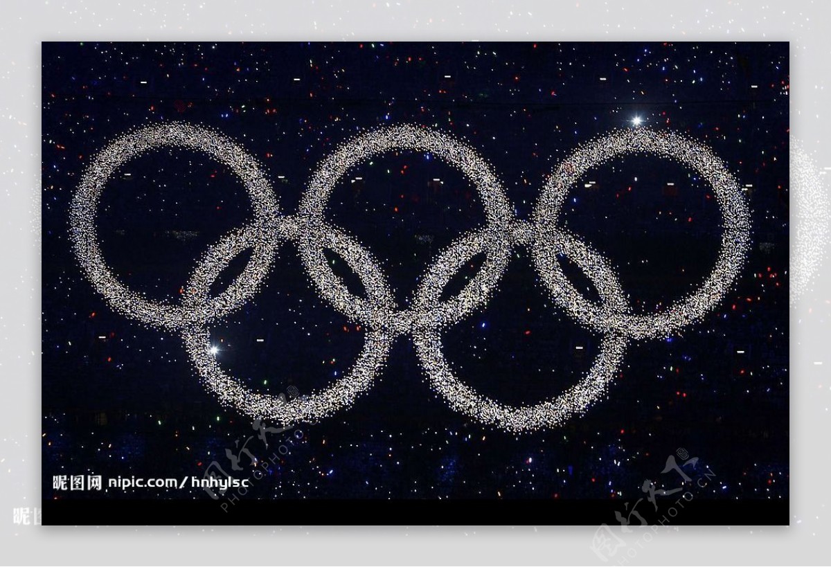 2008奥运会开幕式奥运五环图片