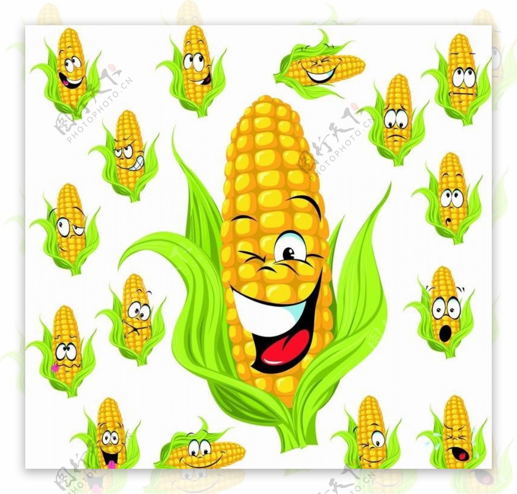 卡通玉米表情图片