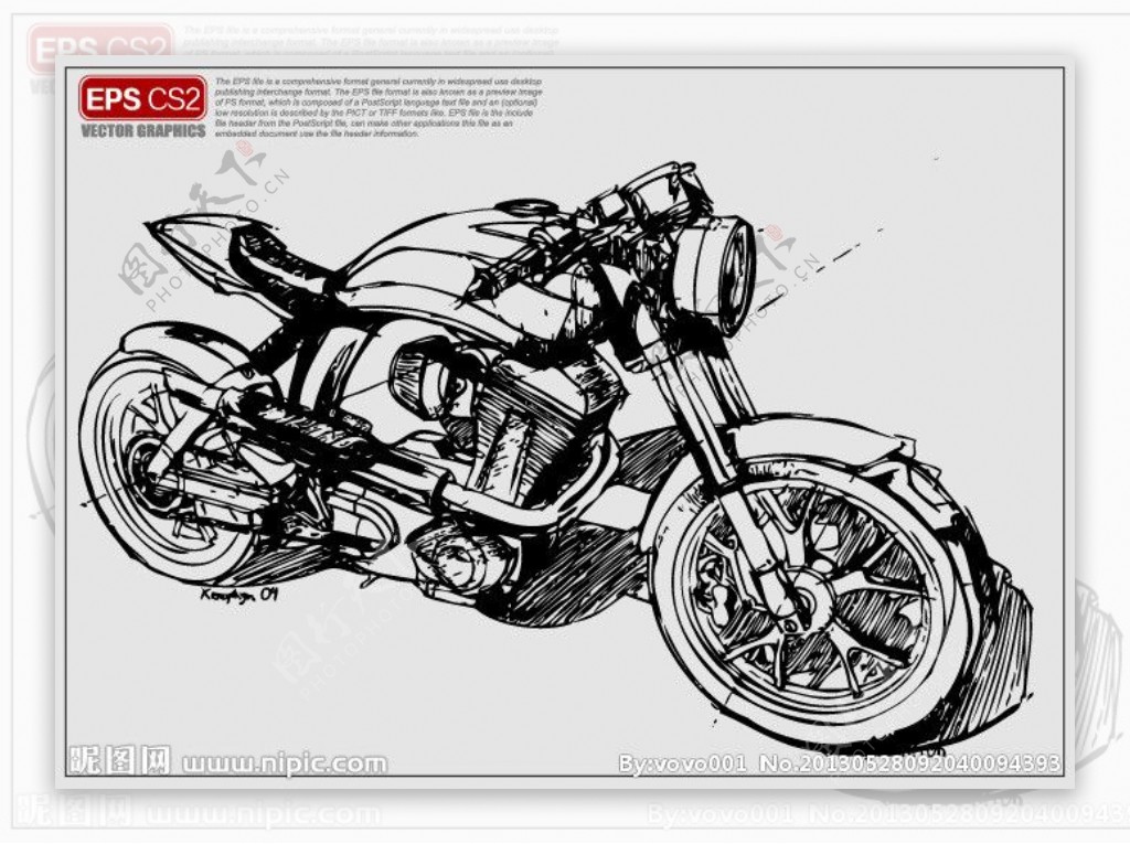摩托车设计矢量图形图片