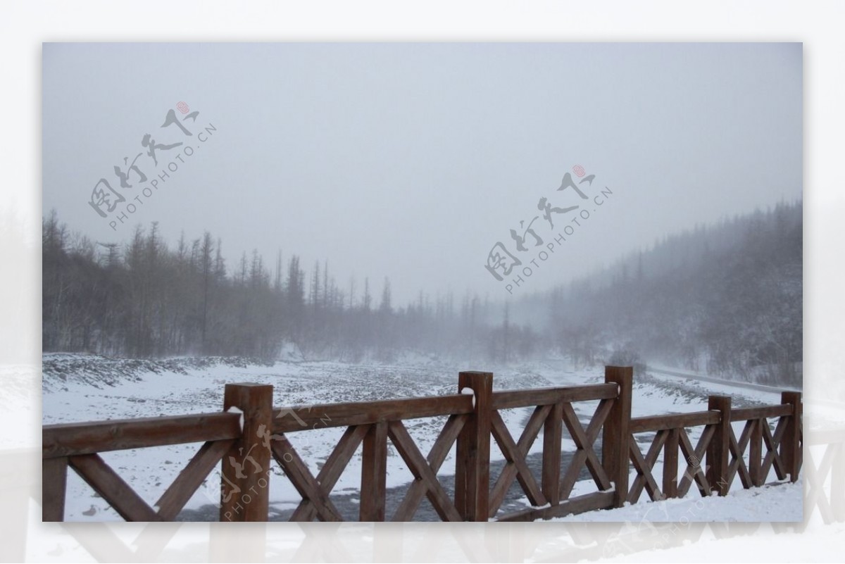 长白山雪景图片