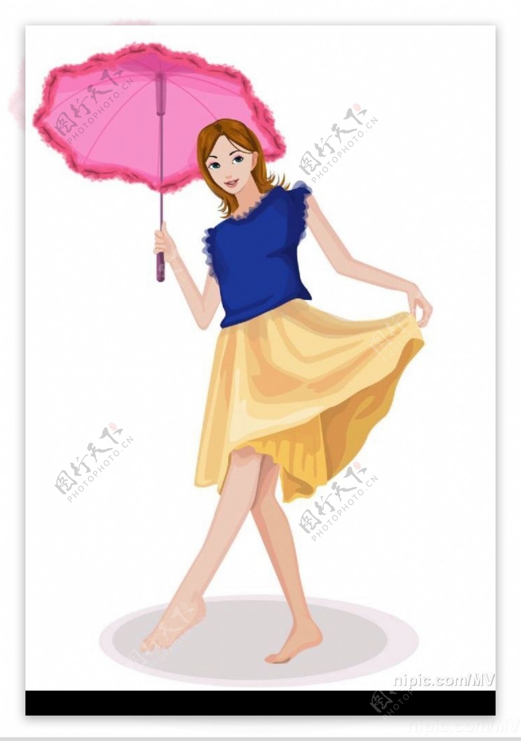 撑伞的女孩图片