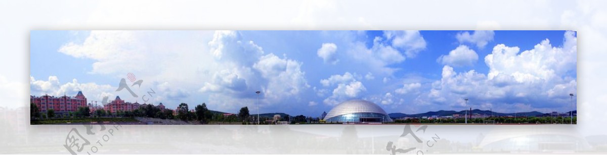 绥芬河体育场全景图片