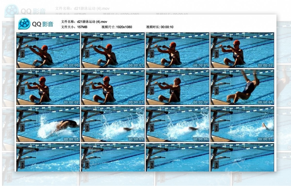 游泳高清实拍视频素材