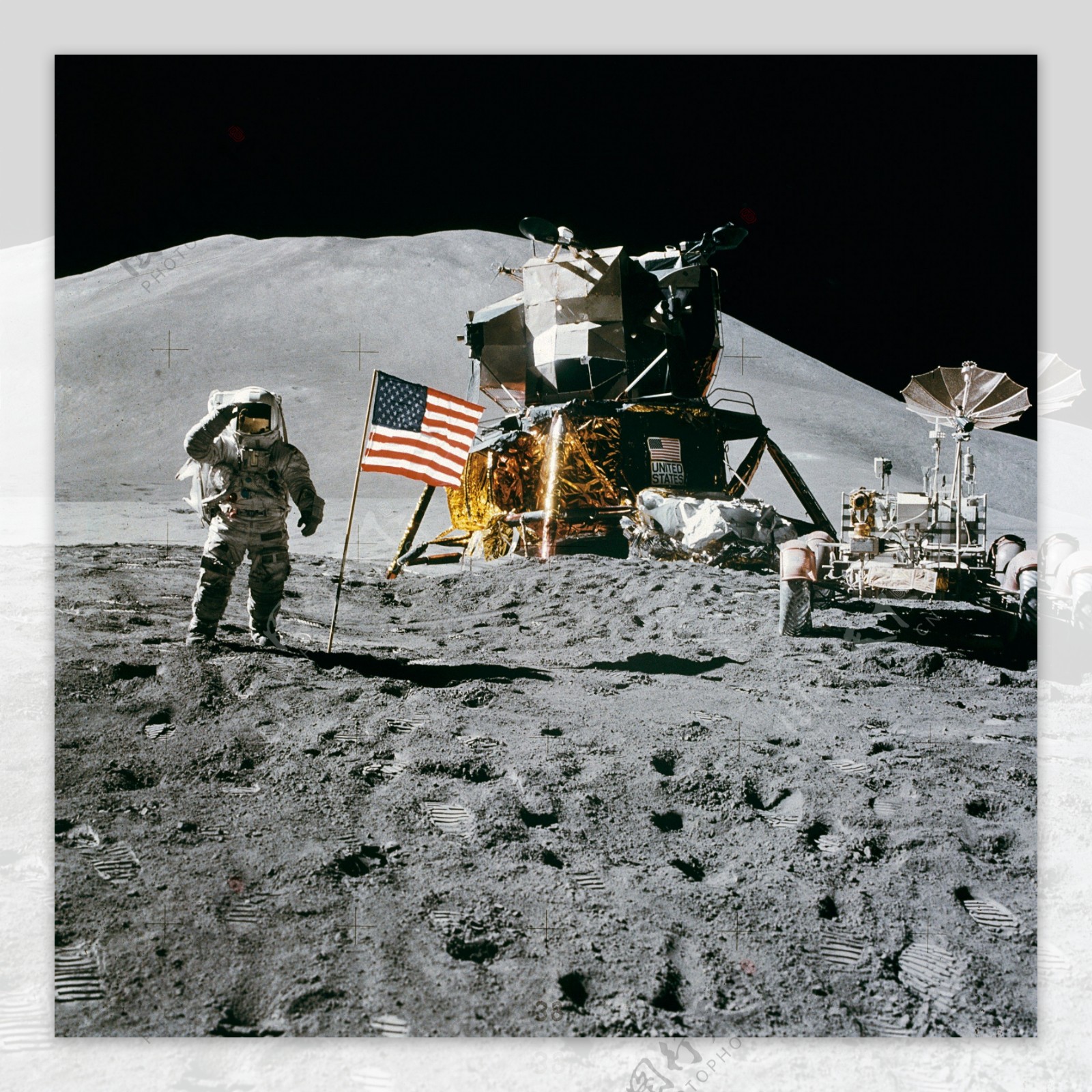 阿波罗11号飞船登月高清照片图片