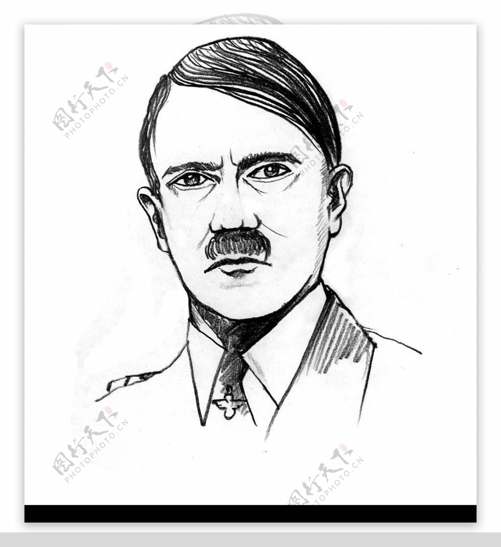 希特勒线描头像图片