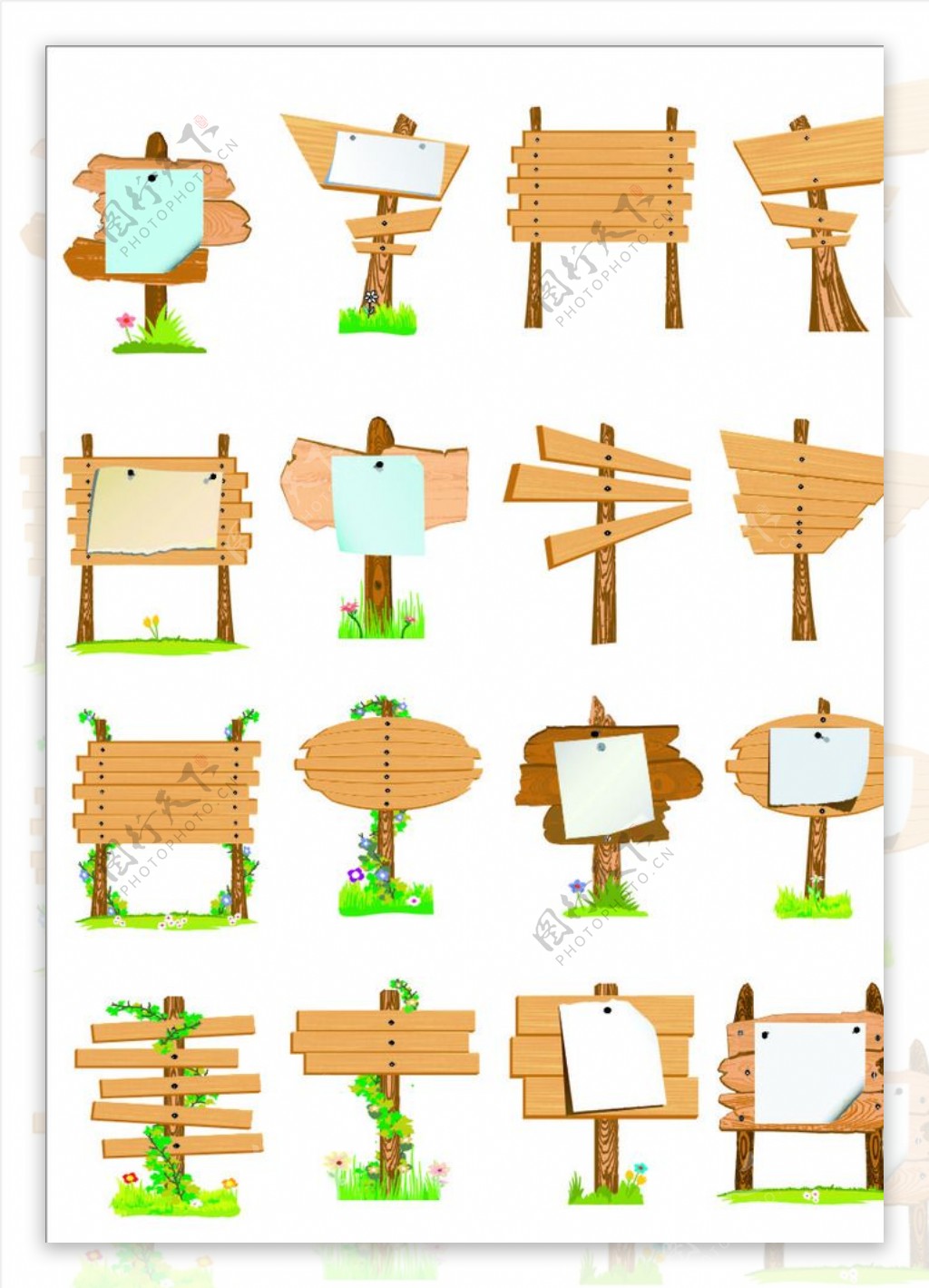 木质指引牌图片