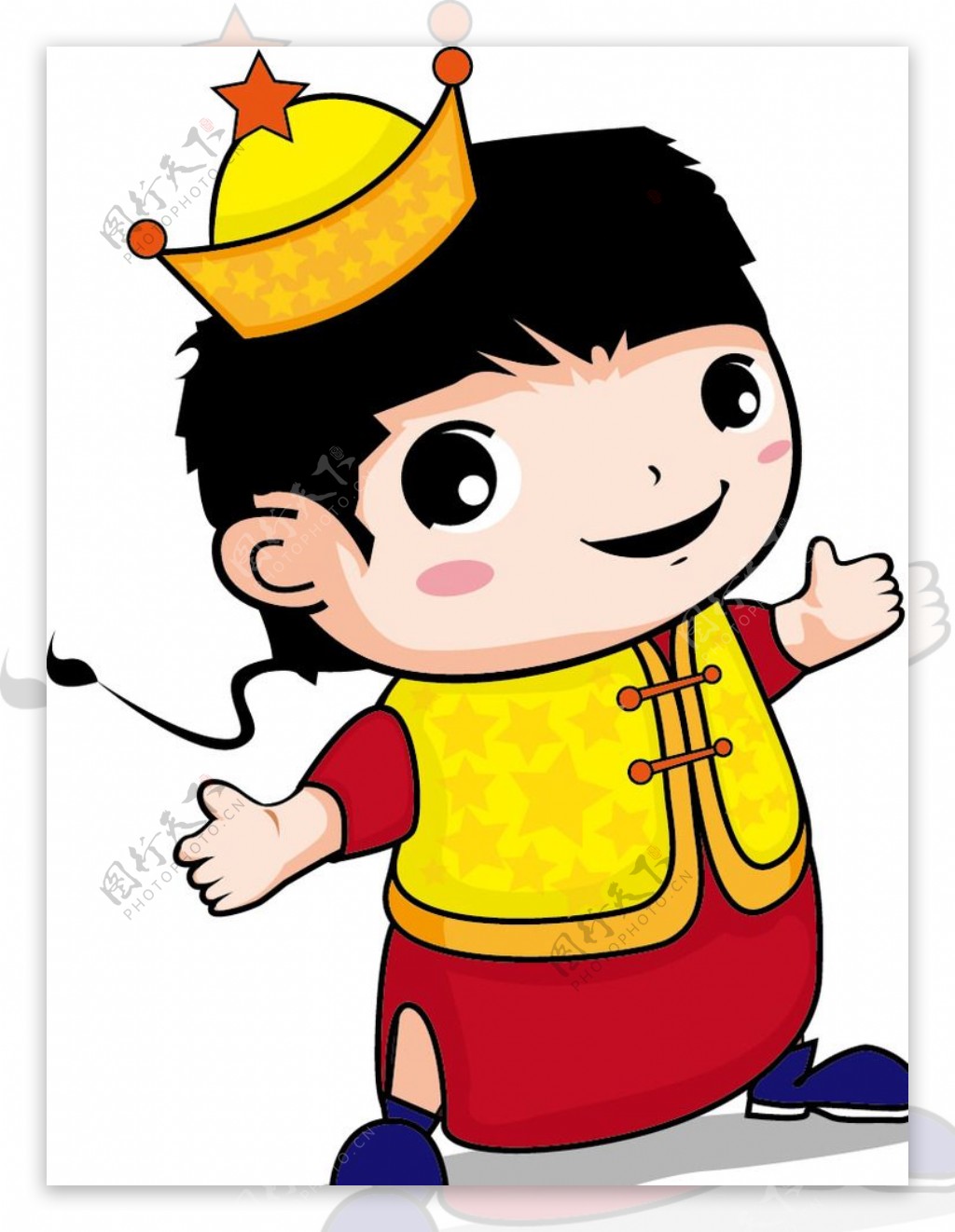 原创卡通快乐中国小王子图片