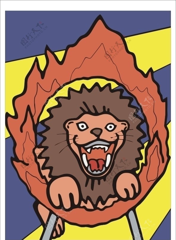 卡通魔术牌狮子图片