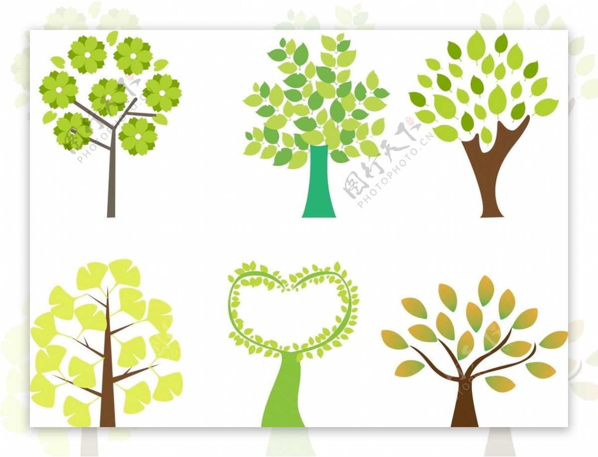 绿色树木插画图片
