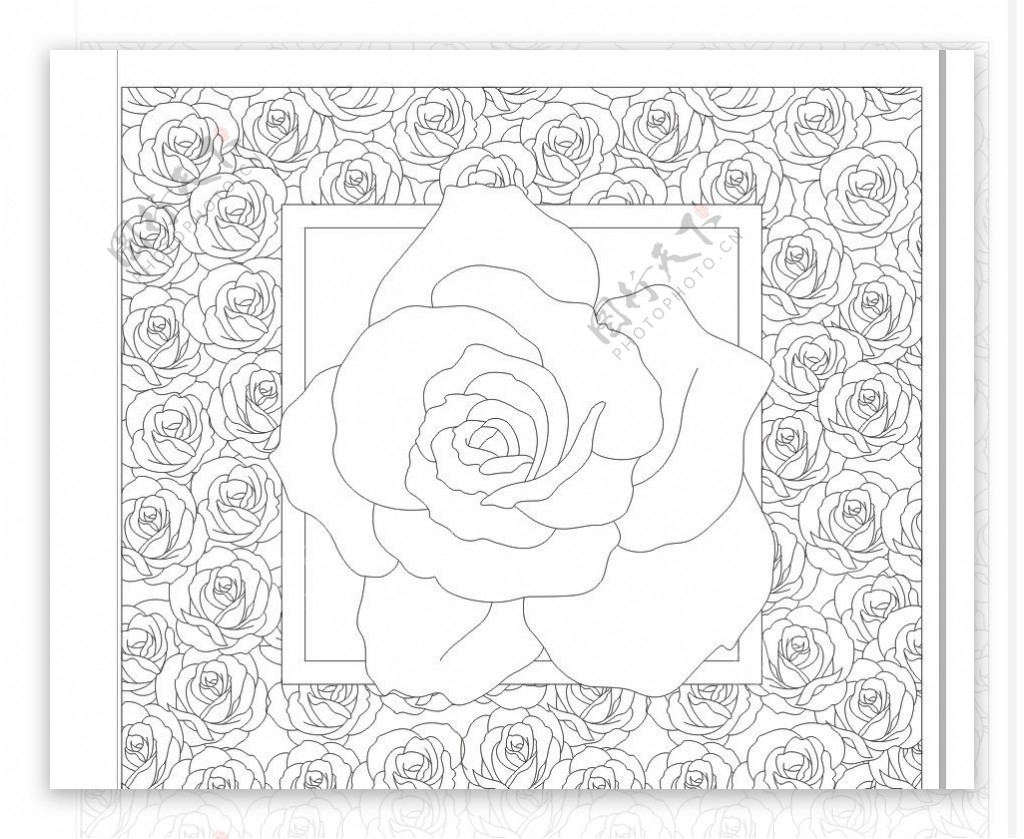 欧式花纹玫瑰图片